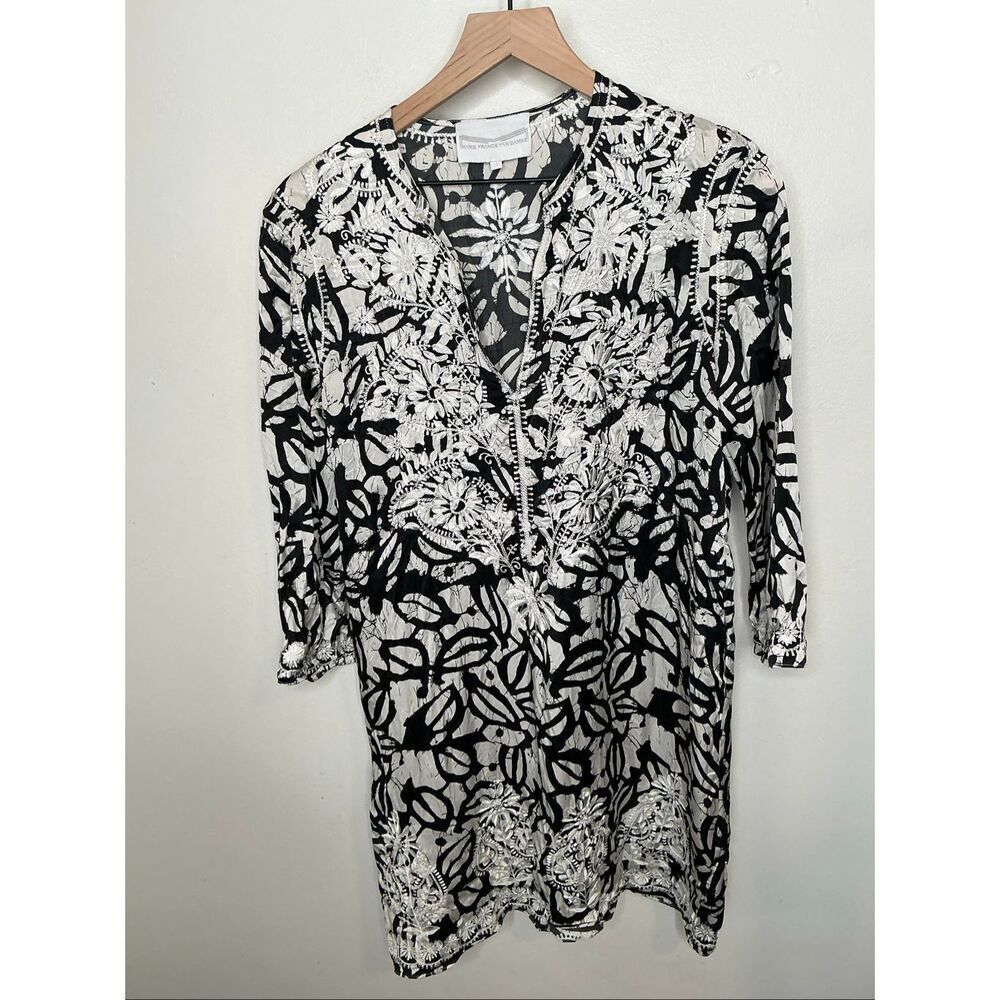 Maria France Van Damme Silk Tunic | Black in White in 2